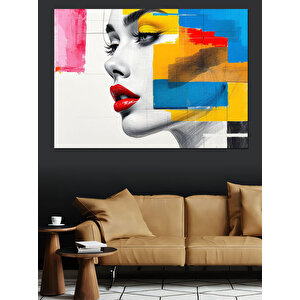 Soyut Kadın Dekoratif Kanvas - Mdf Ahşap Tablo 100x140 cm