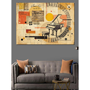 Soyut Piyano Tasarımı Dekoratif Kanvas - Mdf Ahşap Tablo 35x50 cm
