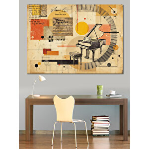 Soyut Piyano Tasarımı Dekoratif Kanvas - Mdf Ahşap Tablo