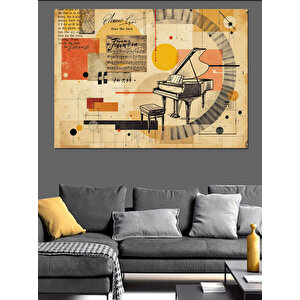Soyut Piyano Tasarımı Dekoratif Kanvas - Mdf Ahşap Tablo