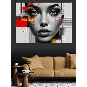 Fütüristik Kadın Portresi Dekoratif Kanvas - Mdf Ahşap Tablo
