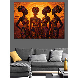 Geleneksel Kadın Siluetleri Dekoratif Kanvas - Mdf Ahşap Tablo 50x70 cm