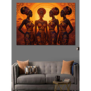 Geleneksel Kadın Siluetleri Dekoratif Kanvas - Mdf Ahşap Tablo