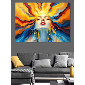 Ateş Gibi Soyut Kadın Dekoratif Kanvas - Mdf Ahşap Tablo 100x140 cm