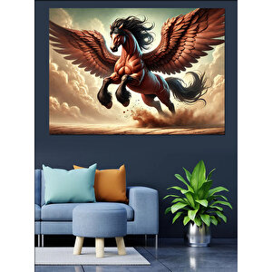 Kanatlı At Pegasos Dekoratif Kanvas - Mdf Ahşap Tablo 35x50 cm