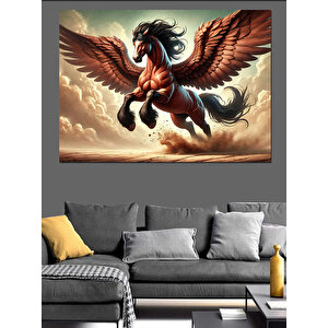 Kanatlı At Pegasos Dekoratif Kanvas - Mdf Ahşap Tablo