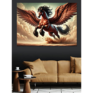 Kanatlı At Pegasos Dekoratif Kanvas - Mdf Ahşap Tablo