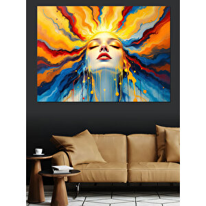 Ateş Gibi Soyut Kadın Dekoratif Kanvas - Mdf Ahşap Tablo