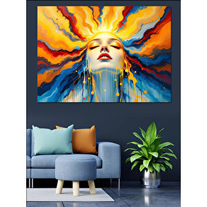 Ateş Gibi Soyut Kadın Dekoratif Kanvas - Mdf Ahşap Tablo