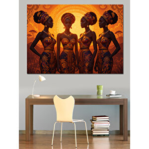 Geleneksel Kadın Siluetleri Dekoratif Kanvas - Mdf Ahşap Tablo