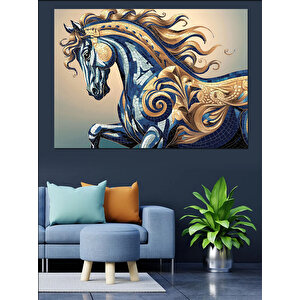 Süslenmiş At Dekoratif Kanvas - Mdf Ahşap Tablo