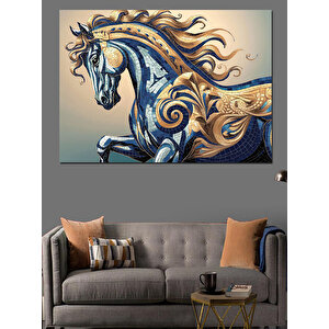Süslenmiş At Dekoratif Kanvas - Mdf Ahşap Tablo