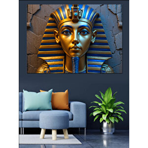 Firavun Altın Maske Dekoratif Kanvas - Mdf Ahşap Tablo 70x100 cm