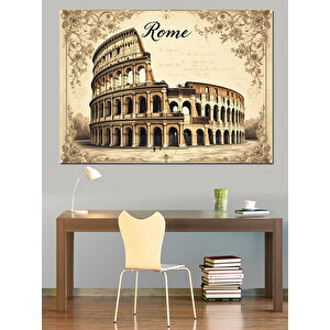 Roma Kolizeum Dekoratif Kanvas - Mdf Ahşap Tablo