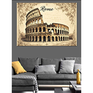 Roma Kolizeum Dekoratif Kanvas - Mdf Ahşap Tablo 25x35 cm