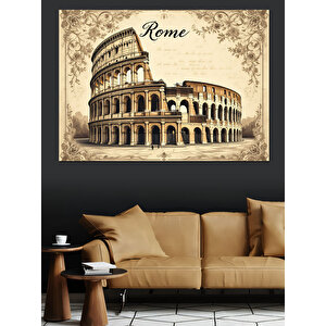 Roma Kolizeum Dekoratif Kanvas - Mdf Ahşap Tablo 25x35 cm