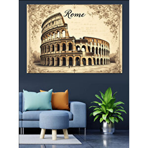 Roma Kolizeum Dekoratif Kanvas - Mdf Ahşap Tablo 25x35 cm
