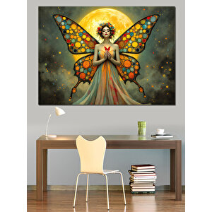 Kanatlı Peri Kadın Dekoratif Kanvas - Mdf Ahşap Tablo 100x140 cm