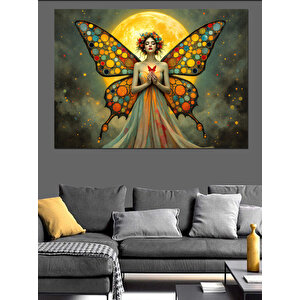 Kanatlı Peri Kadın Dekoratif Kanvas - Mdf Ahşap Tablo 100x140 cm