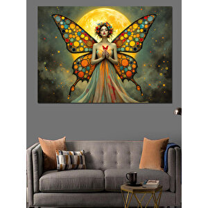 Kanatlı Peri Kadın Dekoratif Kanvas - Mdf Ahşap Tablo 35x50 cm