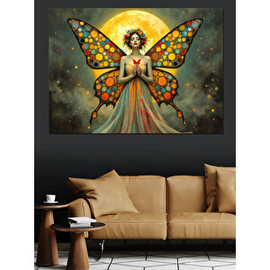 Kanatlı Peri Kadın Dekoratif Kanvas - Mdf Ahşap Tablo