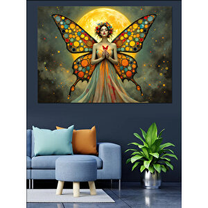 Kanatlı Peri Kadın Dekoratif Kanvas - Mdf Ahşap Tablo