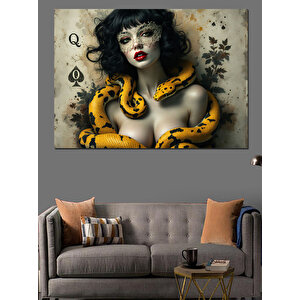 Karanlık Kadın Portresi Dekoratif Kanvas - Mdf Ahşap Tablo 70x100 cm