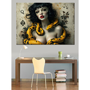 Karanlık Kadın Portresi Dekoratif Kanvas - Mdf Ahşap Tablo 50x70 cm