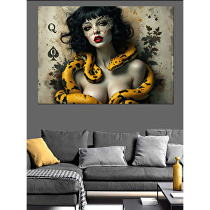 Karanlık Kadın Portresi Dekoratif Kanvas - Mdf Ahşap Tablo