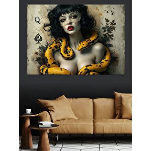 Karanlık Kadın Portresi Dekoratif Kanvas - Mdf Ahşap Tablo