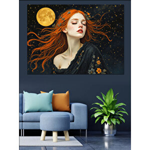 Kırmızı Kadın Dekoratif Kanvas - Mdf Ahşap Tablo