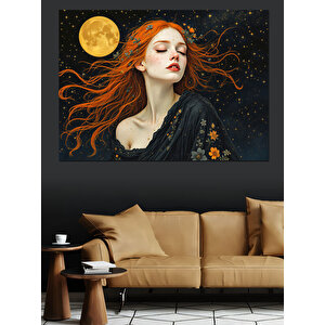 Kırmızı Kadın Dekoratif Kanvas - Mdf Ahşap Tablo