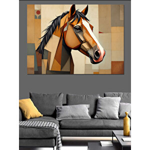 Soyut At İllüstrasyonu Dekoratif Kanvas - Mdf Ahşap Tablo 25x35 cm