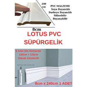 8cmx240cm Lotus Pvc Süpürgelik Desenli Suya Neme Dayanıklı Pvc Parke Seramik Salon Mutfak Süpürgelik