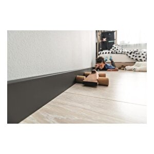 Yalı Gri Süpürgelik Suya Neme Dayanıklı 10cmx120cm 1 Adet Pvc Parke Seramik Salon Mutfak Süpürgeliği