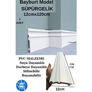 12cmx120cm 1 Adet Bayburt Pvc Süpürgelik Suya Neme Dayanıklı Parke Seramik Salon Mutfak Süpürgeliği