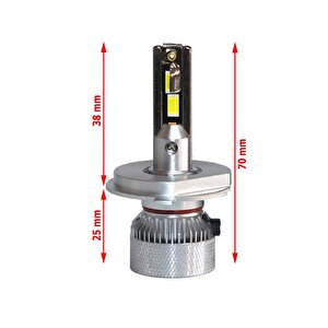 Dacia Sandero 2008-2012  Far Ampulü  Mini Cosmo Beyaz H4 Mini Led Xenon Şimşek Etkili 15000 Lümen
