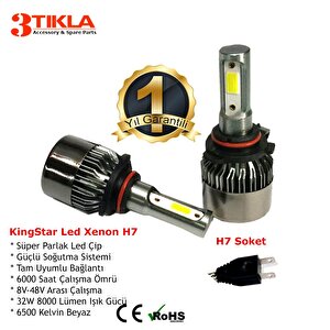 Bmw 1 Serisi 2004-2022 H7 Uzun Far Beyaz Led Xenon Şimşek Etkili 8000 Lümen