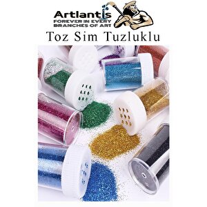 Açık Mavi Toz Sim Tuzluklu 7 Gr 3 Adet Renkli Toz Sim Epoksi Reçine Okul Etkinlik Dekarasyon Slime