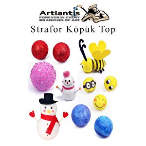 Strofor Köpük Top 2cm 3cm 4cm 5cm 6cm 8cm 10cm 24 Adet Yuvarlak Strafor Top Küre Okul Deney Köpük Toplar