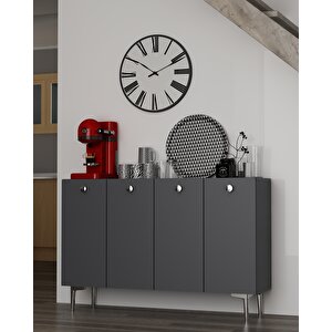 Bettydd (km120) Konsol,kahve Köşesi̇,ayakkabilik,ofi̇s Evrak Dolabi,mutfak Ki̇ler Dolabi antrasit-gümüş Antrasit Gümüş