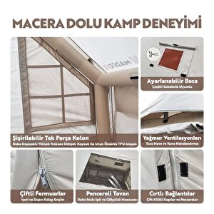 Bigless Clamping Cotton İnflatable Şişme Çadır Baca Çıkışlı