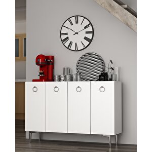 Efesdd (km120) Konsol,kahve Köşesi̇,ayakkabilik,ofi̇s Evrak Dolabi,mutfak Ki̇ler Dolabi beyaz-gümüş Beyaz-Gümüş
