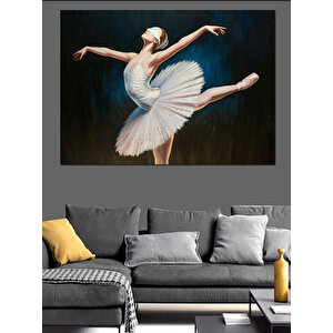 Klasik Duruşta Balerin Dekoratif Kanvas - Mdf Ahşap Tablo 70x100 cm