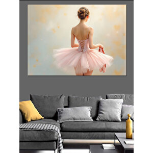 Balerin Sırtı Dönük Dekoratif Kanvas - Mdf Ahşap Tablo