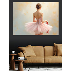 Balerin Sırtı Dönük Dekoratif Kanvas - Mdf Ahşap Tablo 70x100 cm