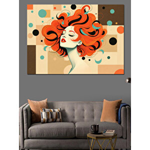 Rüzgarlı Kadın İllüstrasyonu Dekoratif Kanvas - Mdf Ahşap Tablo