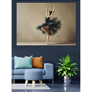 Siyah Tütüyle Balerin Dekoratif Kanvas - Mdf Ahşap Tablo