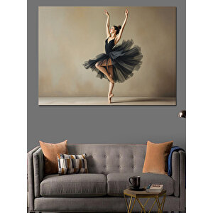 Siyah Tütüyle Balerin Dekoratif Kanvas - Mdf Ahşap Tablo