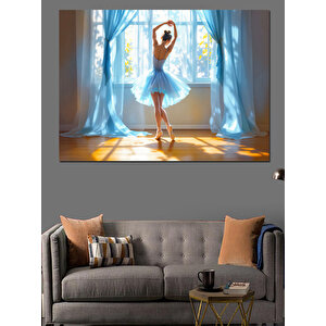 Pencerede Balerin Dekoratif Kanvas - Mdf Ahşap Tablo 25x35 cm